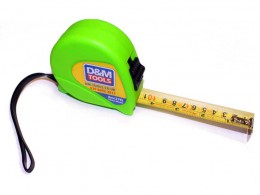 D&M Hi-Vis Tape Measure 8m/27ft Metric/Imperial £6.99